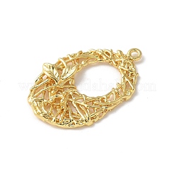 Brass Micro Pave Cubic Zirconia Pendants&nbsp;KK-P290-52G-01