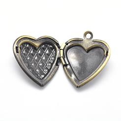Brass Locket Pendants&nbsp;KK-F717-45AB-NR