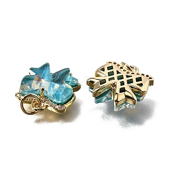 Brass Micro Pave Cubic Zirconia Charms&nbsp;KK-Q043-02G-01
