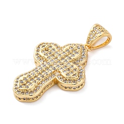 Brass Micro Pave Cubic Zirconia Pendants&nbsp;KK-S510-48G-01