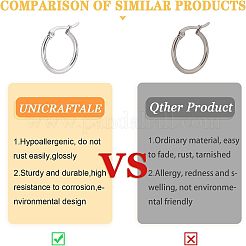 20 Pairs 201 Stainless Steel Hoop Earrings&nbsp;STAS-UN0022-38