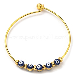 Evil Eye Enamel Beaded Bangles&nbsp;BJEW-G675-04G