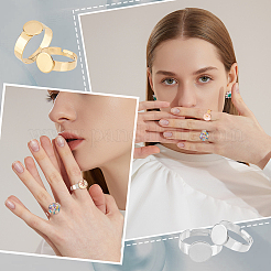 18Pcs 6 Style 304 Stainless Steel Adjustable Finger Rings Components&nbsp;STAS-UN0032-77