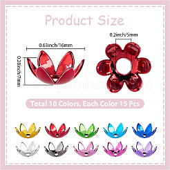150Pcs 10 Colors Acrylic Bead Caps&nbsp;OACR-PA0001-33