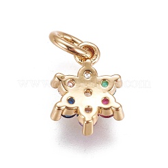 Brass Micro Pave Cubic Zirconia Charms&nbsp;ZIRC-E145-71G