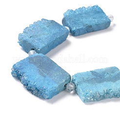 Electroplated Natural Druzy Crystal Beads Strands&nbsp;G-N0257-05