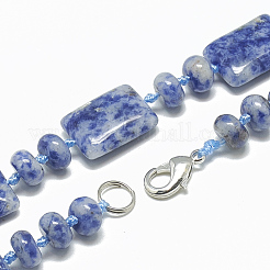 Natural Blue Spot Jasper Beaded Necklaces&nbsp;NJEW-S395-03