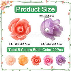 100Pcs 5 Colors Synthetic Coral Carved Beads&nbsp;CORA-SP0001-13