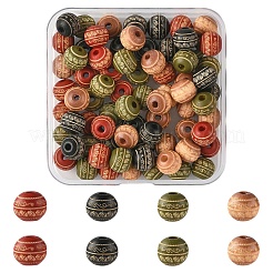 20Pcs Painted Natural Wood Beads&nbsp;WOOD-YW0002-06C