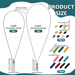 2Pcs 2 Styles Stainless Steel Perfume Bottle Necklaces&nbsp;NJEW-PH0001-52A