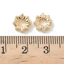 Brass Micro Pave Cubic Zirconia Beads&nbsp;KK-S350-13B-G
