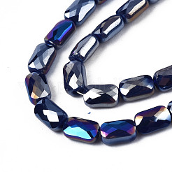 Electroplate Opaque Solid Color Glass Beads Strands&nbsp;EGLA-N002-25-B
