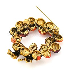 Christmas Theme Golden Zinc Alloy with Rhinestone Brooches&nbsp;LS-JEWB-B018-01AG-01