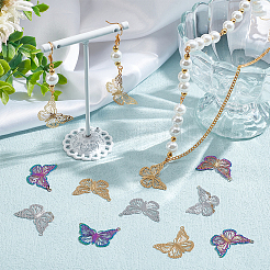 48Pcs 3 Colors Ion Plating(IP) 304 Stainless Steel Filigree Pendants&nbsp;STAS-HY0001-35