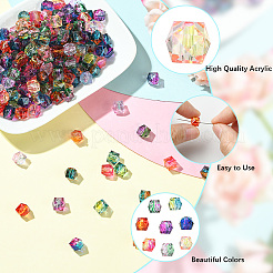 Two Tone Transparent Spray Painted Acrylic Beads&nbsp;ACRP-PA0001-01A