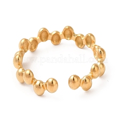 Ion Plating(IP) 304 Stainless Steel Oval Wrap Open Cuff Ring for Women&nbsp;RJEW-E063-15G-02