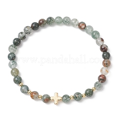 Natural Lodolite Quartz Beads Stretch Bracelets&nbsp;BJEW-JB13213