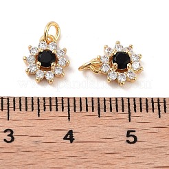 Brass Micro Pave Cubic Zirconia Pendants&nbsp;KK-B102-08G
