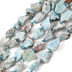 Raw Rough Natural Larimar Beads Strands&nbsp;G-D101-A06-01