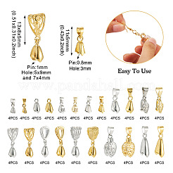 88Pcs 22 Styles Brass Ice Pick Pinch Bails&nbsp;KK-TA0001-27