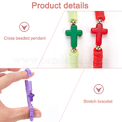 16Pcs 16 Style Polymer Clay Heishi Surfer Stretch Bracelets Set&nbsp;BJEW-AN0001-65