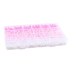100Pcs 4 Colors Spray Painted ABS Plastic Imitation Pearl Beads&nbsp;OACR-FS0002-09A