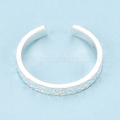 Texture 925 Sterling Silver Open Cuff Rings for Women&nbsp;STER-N016-53S