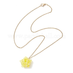Handmade Glass Seed Beaded Star Pendant 304 Stainless Steel Cable Chain Necklaces for Women&nbsp;NJEW-MZ00118-03