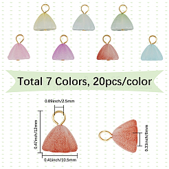 140Pcs 7 Colors Acrylic Lotus Charms&nbsp;FIND-SC0019-60