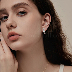 6 Pairs Zinc Alloy Rhinestone Oval Hoop Earrings&nbsp;EJEW-WR0001-010P