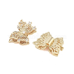 Brass Micro Pave Clear Cubic Zirconia Beads&nbsp;KK-Z059-03G