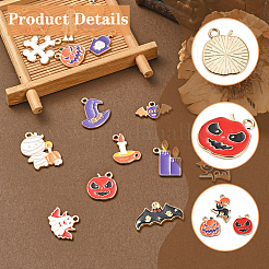 15Pcs 15 Styles Alloy Enamel Pendants&nbsp;ENAM-YW0004-38