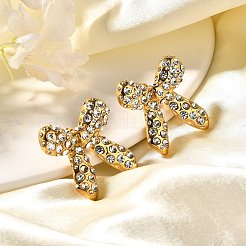 304 Stainless Steel Bowknot Stud Earrings&nbsp;EJEW-A123-02B-G