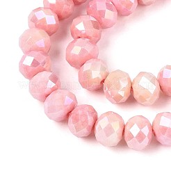 Anti-Tarnish Electroplate Rondelle Glass Beads Strands&nbsp;EGLA-T021-8mm-17-09