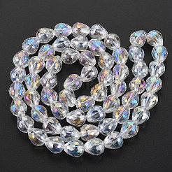 Electroplate Transparent Glass Beads Strands&nbsp;EGLA-T008-024-C01