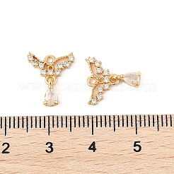 Brass Micro Pave Cubic Zirconia Pendants&nbsp;KK-R219-26G