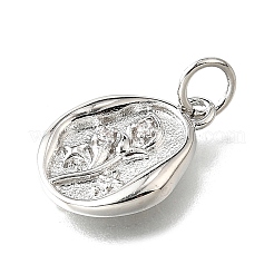 Brass Micro Pave Cubic Zirconia Pendants&nbsp;KK-V007-009P-01