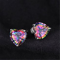 Brass Rhinestone Stud Earrings&nbsp;EJEW-BB64065-A