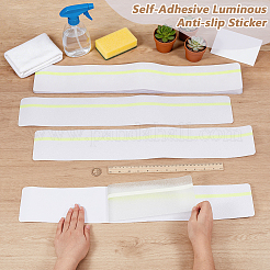 PEVA Self-Adhesive Luminous Anti-slip Sticker with Neon Green Strip&nbsp;AJEW-WH0643-004