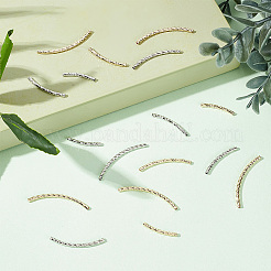 80Pcs 8 Style Rack Plating Brass Curved Tube Beads&nbsp;KK-BC0009-13