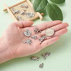 Tibetan Style Alloy Frog Shape Pendants & Rhinestone Settings&nbsp;TIBEP-TA0002-34AS-RS