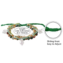 Sparkling Glass Seed Beads 5 Layered Anklet&nbsp;AJEW-SW00006-01