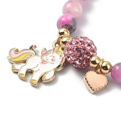 Alloy Enamel Unicorn Charm Bracelet&nbsp;BJEW-JB09599