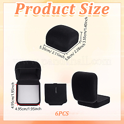 Plastic Cover with Velvet Brooch Packing Boxes&nbsp;VBOX-WH0012-06B