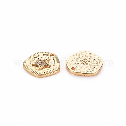 Brass Micro Pave Clear Cubic Zirconia Charms&nbsp;KK-S356-732