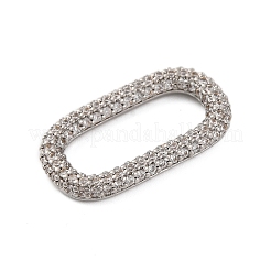Rack Plating Brass Micro Pave Clear Cubic Zirconia Linking Rings&nbsp;KK-Z070-12P-03