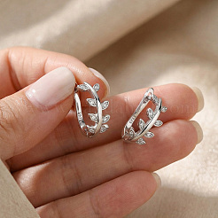 925 Sterling Silver Pave Moissanite Hoop Earrings for Women&nbsp;AV3765