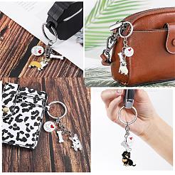 WEWAYSMILE 2 pcs Dog Keychain Car Keychain Pet Pendant Key-Ring Lovely Dog Key-ring Portable Metal Keychain Gift for Pet Lover Birthday Puppy Theme Party Supplies (Bull Terrier)&nbsp;JX791A