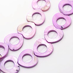 Dyed Mixed Shape Ring Natural Freshwater Shell Beads Strands&nbsp;SHEL-E355-17