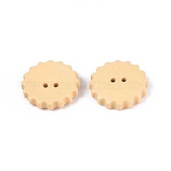 Spray Painted Natural Wood Buttons&nbsp;WOOD-T032-34A